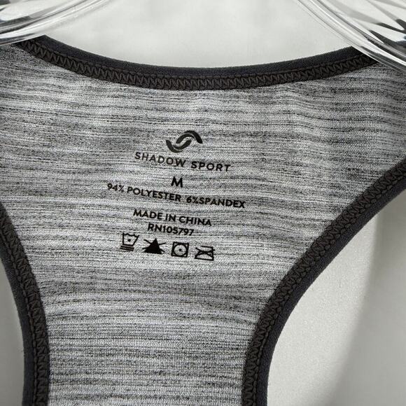 Shadow Sport Heather Gray Removable Padded Racerback Sports Bra Women's Medium - Picture 3 of 6